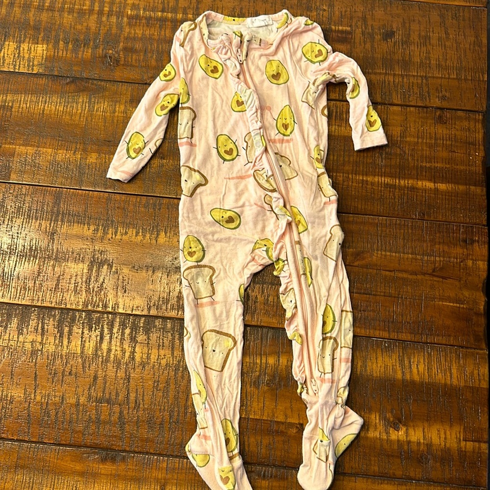 Angel Dear Avocado Toast Ruffled Footie.